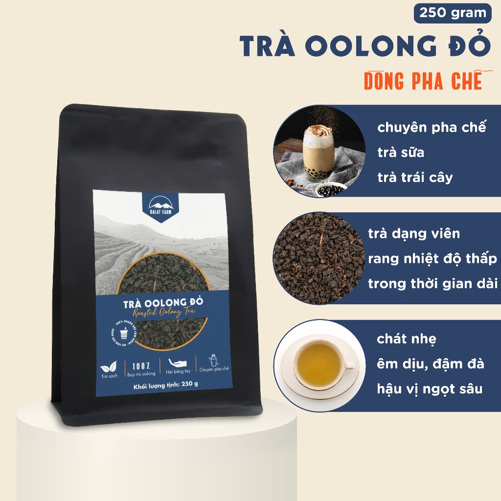 Trà Oolong Đỏ DalatFarm - Túi 250g