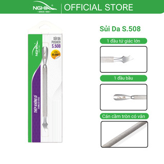 Sủi Da 2 Đầu Thép Không Gỉ KỀM NGHĨA S.508 (1 đầu bầu, 1 đầu hình tứ giác lớn)