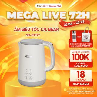 Ấm Đun Siêu Tốc Giữ Nhiệt Bear SB-ST17T 1800W Dung Tích 1,7L Cảm Ứng Dễ Dàng Sử Dụng - Bảo Hành 18 Tháng bản Tiếng Việt
