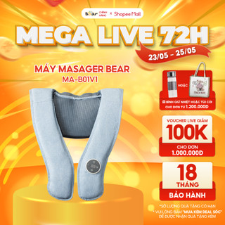 Máy Massage Vai Gáy Bear Mát Xa Đấm Lưng Làm Nóng Bằng Hồng Ngoại Cao Cấp MA-B01V1