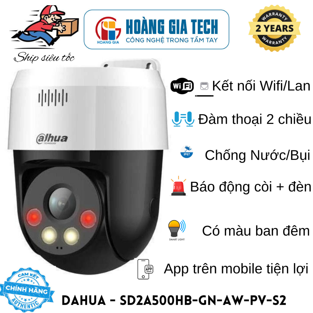 Camera Wifi quay quét báo động 5Mp DaHua DH-SD2A500HB - Xoay 360 Độ - Ngoài Trời -  Chính hãng
