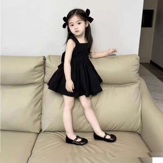 Váy bé gái - váy bé gái sát nách cổ vuông basic sang xin mịn