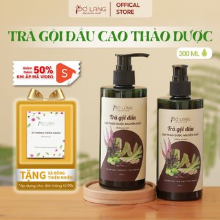 Dầu Gội Thảo Dược Pơ Lang, Chiết Xuất từ Bơ, Cao Thảo Dược- Không Tạo Bọt (Giảm rụng tóc, dưỡng tóc mềm mượt) 300ml