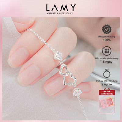 Vòng tay bạc LAMY Link Heart Silver Bracelet 2222 - Vòng tay nữ bạc