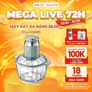 Máy Xay Thịt Bear 2.5L Đa Năng Xay Tỏi Ớt, Xay Đồ Ăn Dặm Cho Bé Động Cơ Mạnh Mẽ - QSJ-C04R8S