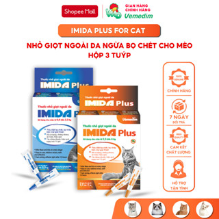Vemedim Imida Plus for cat dùng ngoài da diệt bọ chét, bọ nhảy, ve rận cho mèo,1 hộp 3 tuýp