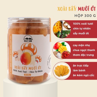 Xoài Sấy Muối Ớt DalatFarm - Hộp 300g