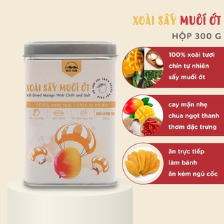 Xoài sấy muối ớt dalatfarm - hộp thiếc 300g