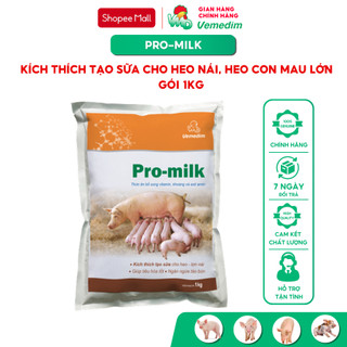 Vemedim Pro-milk Bổ sung vitamin, khoáng giúp heo mẹ nhiều sữa, gói 1kg