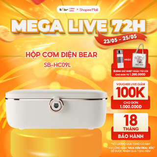 Hộp Cơm Cắm Điện Văn Phòng Bear Chia 2 Ngăn Làm Nóng Nhanh Chống Tràn Nhỏ Gọn Sang Trọng SB-HC09L