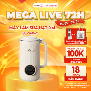 Máy Làm Sữa Hạt 0,6L BEAR Máy Xay Nhuyễn Mịn, Máy Xay Hạt Máy Xay Sinh Tố Mini Nấu cháo Tự Động Vệ Sinh SB-SH06C