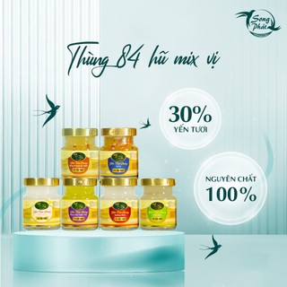 Thùng 84 hũ tổ yến chưng Mix vị Đông trùng nhân sâm tứ vị hoa nghệ tây Song Phát tăng cường sức khỏe nhanh chóng 70ml