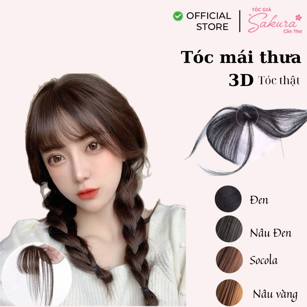 Tóc Kẹp Mái Thưa 3D Tóc Thật