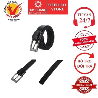 Dây nịt nam da bò Huy Hoàng bát gài 3,5P màu đen HP4147