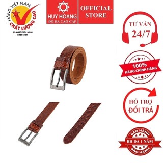 Dây nịt nam da bò vân cá sâu 1 lớp 3,5P màu da HP4149