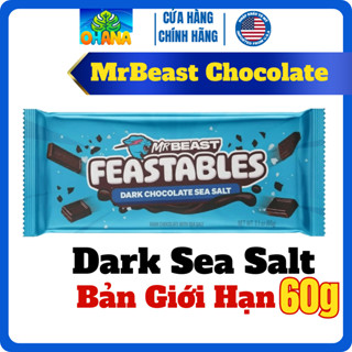 Kẹo socola mrbeast - chocolate mr beast Feastables MrBeast 60g-Dark Chocolate Sea Salt[MẪU MỚI]-[Đá Gel]