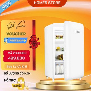 Tủ lạnh xiaomi mini retro 121l có thể để mỹ phẩm siêu tiết kiệm điện 0.52kwh hàng nhập khẩu a61