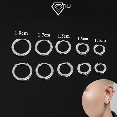 Khuyên tai nam bạc thật khoen tròn cá tính BTA0000 Trang Sức TNJ