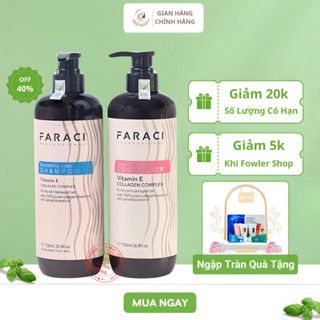  Dầu Gội Cặp Faraci Vitamin E 750ml SHOPHANA+ Dưỡng Tóc Kích Mọc Tóc Phục Hồi Tóc Hư Tổn Giảm Rụng Tóc Thơm Lâu 