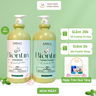 Dầu Gội Cặp Mishe Collagen Biotin 2000ml SHOPHANA+ Dưỡng Tóc Kích Mọc Tóc Phục Hồi Tóc Hư Tổn Giảm Rụng Tóc Thơm Lâu