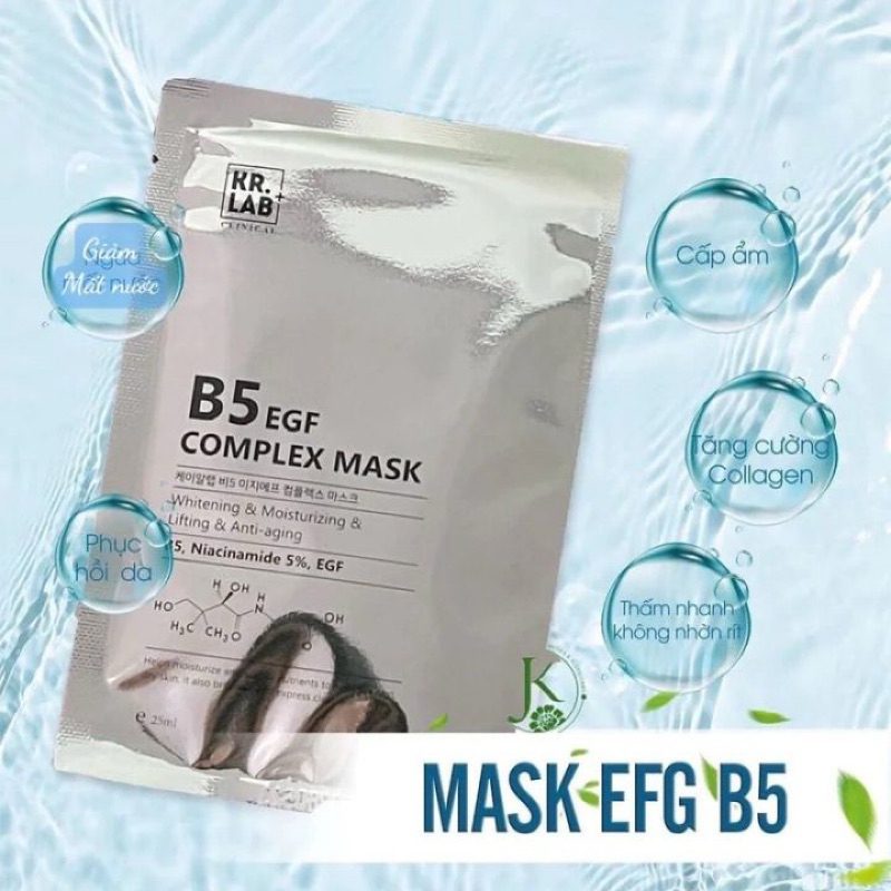 Mặt nạ B5 Kr.Lab cấp ẩm phục hồi dưỡng trắng EGF complex Mask B5 niacinamide EGF