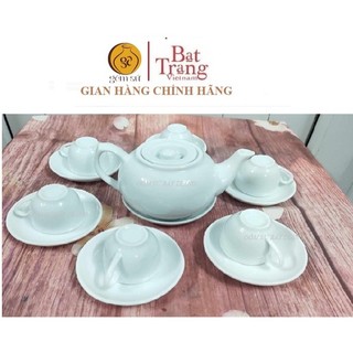 Bộ ấm trà dáng bẹt dung tích 500mlgốm sứ Bát Tràng