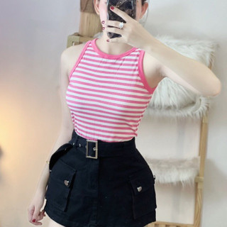 Áo ba lỗ nữ viền kiểu dáng croptop ôm trọn body