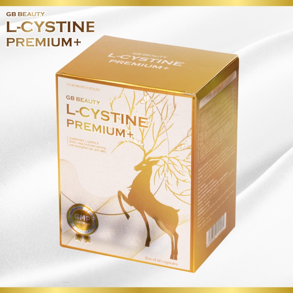 COMBO hỗ trợ mọc tóc, giảm mụn, cải thiện da tối màu GB BEAUTY L-CYSTINE PREMIUM+ 60 viên và Kẽm DHC Nhật Bản 60 viên