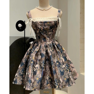 Đầm tapta in hoa corset đi chơi, đi tiệc xinh yêu