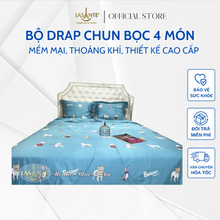 Bộ drap chun bọc kích thước 160x200 - Lasante Pháp (4 món)