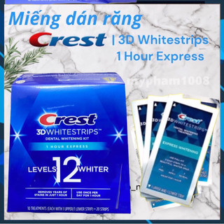 Full Hộp 10 Gói Miếng Dán Trắng Răng Cấp Tốc Crest 1 Hour Express