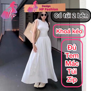 Đầm maxi dài sát nách body tùng xoè , váy nữ màu đen trắng xoè đi biển dự tiệc cưới VD922