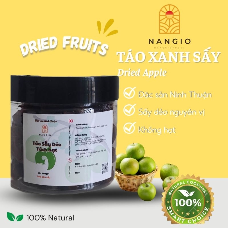 Ô mai táo xanh sấy dẻo tách hạt đặc sản Ninh Thuận