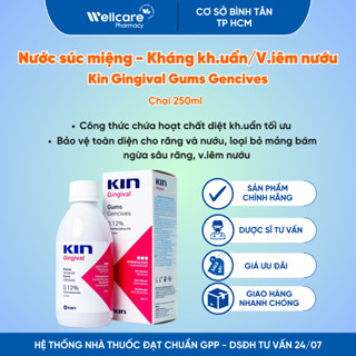 Nước súc miệng Kin Gingival [Chính hãng] - Chai 250ml ngừa mảng bám, viêm nướu, sâu răng, hôi miệng