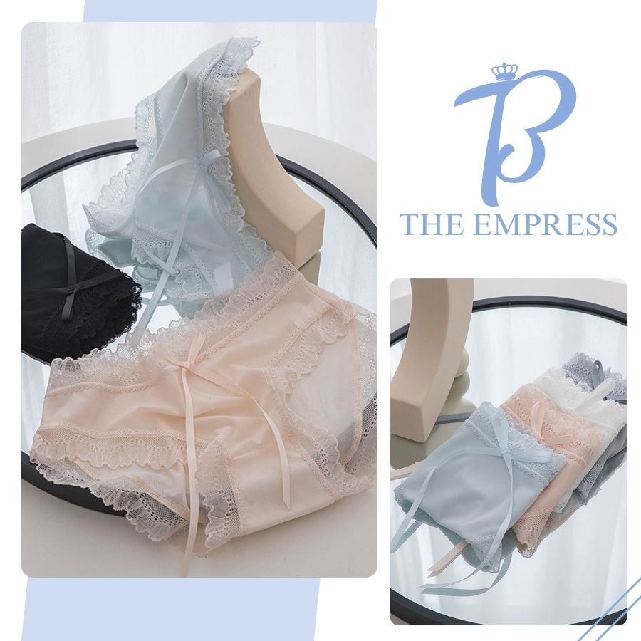 Quần lót nữ thun lạnh phối ren Empress, Quần chip nữ mềm mại thoáng khí 351