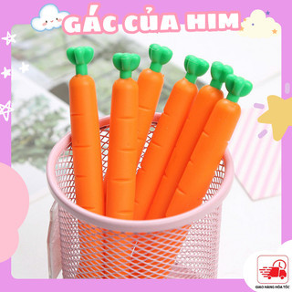 Bút gel nước mực đen hình cà rốt bút bi độc lạ dễ thương cho học sinh