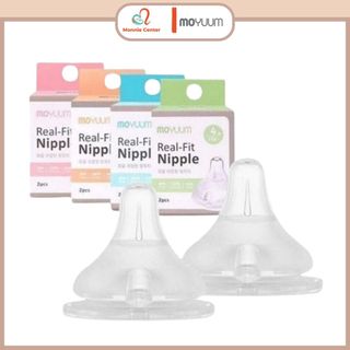 Núm ti bình sữa moyuum cho bé, núm ty silicone thay thế size 1, 2, 3 và 4 - monnie center