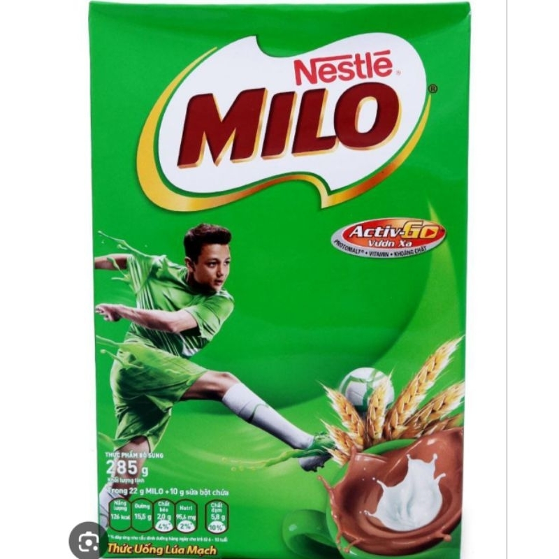 Sữa bột MILO lúa mạch hộp giấy 285g cho năng lượng bền bỉ (01)
