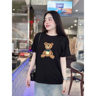 Áo thun nữ BEAR NEW chất liệu cotton 100% form suông co giãn 4 chiều kiểu dáng basic