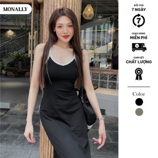 Váy hai dây Monally bản to viền khác màu N7 M.V2D.068