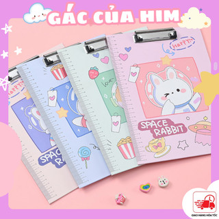 Bìa Kẹp Tài Liệu A4 Kết Hợp Thước Kẻ Họa Tiết Cute Cho Học Sinh File Kẹp Giấy Bìa Trình Kí Dễ Thương