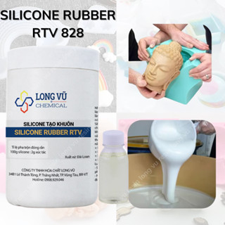 Silicone làm khuôn, Silicon lỏng 828 RTV Rubber, Silicon dẻo đổ khuôn nến, Tượng, Thạch cao -Bộ 1kg Tặng kèm xúc tác