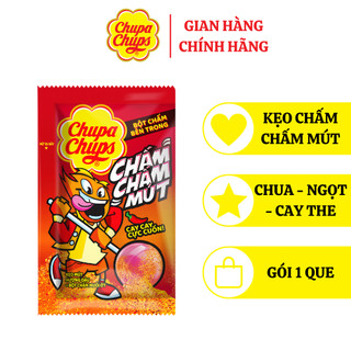 Kẹo Mút Chupa Chups Chấm Chấm Mút (Hương Dâu kèm muối ớt)
