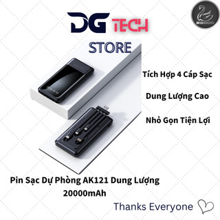 Pin Sạc Dự Phòng AK121 Dung Lượng 20000mAh, Kèm 4 Cáp Sạc, Hỗ Trợ Sạc Nhiều Thiết Bị Cùng Lúc 2GOOD