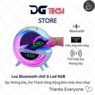 Loa Bluetooth Chữ G Led RGB,Sạc Nhanh Không Dây, Đèn Nháy Theo Nhạc, Thiết Kế Sang Trọng, Âm Thanh Sống Động 2GOOD