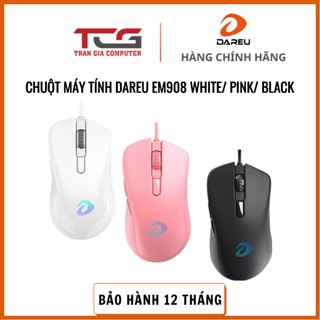 Chuột Gaming Dareu EM908 Đen / Hồng / Trắng ( LED RGB , DPI: 800-6400 ) Bảo Hành 12 Tháng