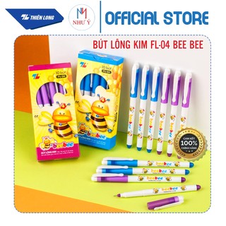 (Hộp 10 cây) Bút lông kim Bee Bee FL04 - Mực tím (Hàng Chính Hãng)