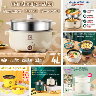 [FREESHIP] NỒI LẨU HẤP ĐIỆN 28CM HOT POT 5IN1 - MANDELI - OZHU 2 - ELECTRIC 18cm - VỊT VÀNG - MISU LOUIS ĐA NĂNG
