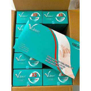 Hộp 100 chiếc Găng tay y tế VGlove (Khải Hoàn) trắng có bột và không bột - 