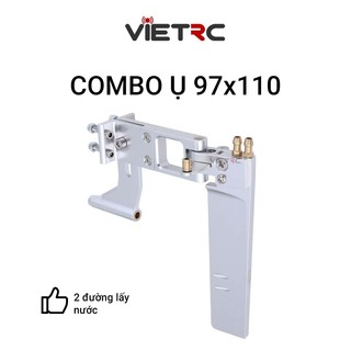 Ụ chân vịt kèm thước lái 97x110mm 2 đường nước cho kit CAT để ráp tàu, cano điều khiển từ xa
